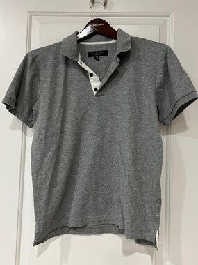 Rag & Bone Collared Knit Polo Men’s Heather Grey 100% Cotton